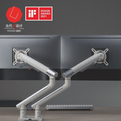 Brateck Slim Dual Monitor Arm | Spring-Assisted for 17-32 Screens Brateck