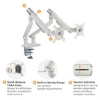 Premium Adjustable Dual Monitor Arm for 17-32 Screens Brateck