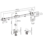 Dual Monitor Desk Arm - Space Saving Mount for 17-32 Screens Brateck
