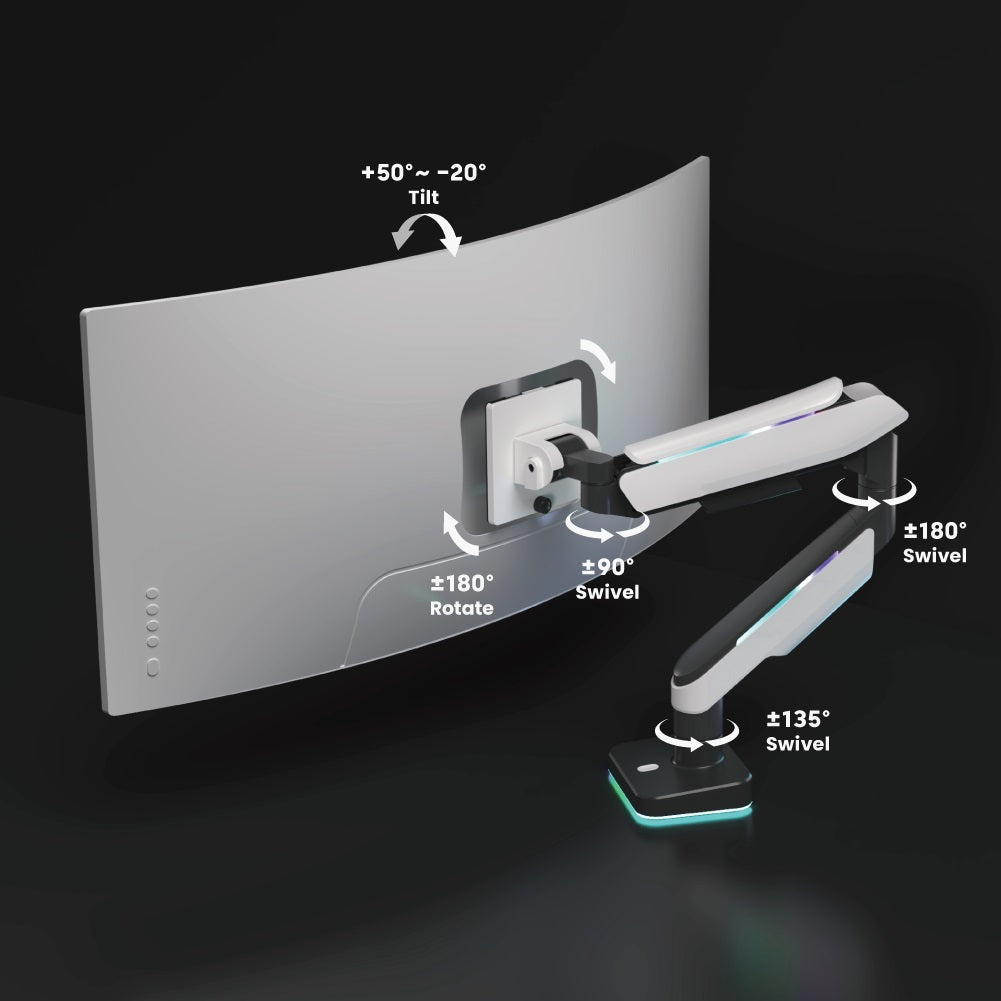 Brateck Heavy-Duty RGB Gaming Monitor Arm for Single Large Screens Brateck