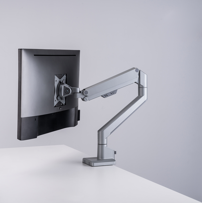 Brateck Single Gas Spring Monitor Arm for 17-32 Screens, Silver Brateck