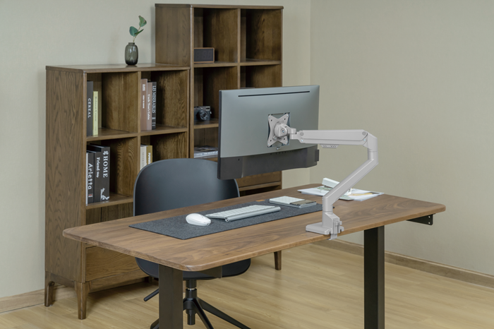 Brateck Single Gas Spring Monitor Arm for 17-32 Screens, Silver Brateck