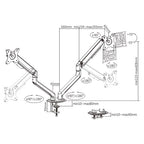 Brateck Dual Monitor Arm - Spring-Assisted Desk Mount Brateck