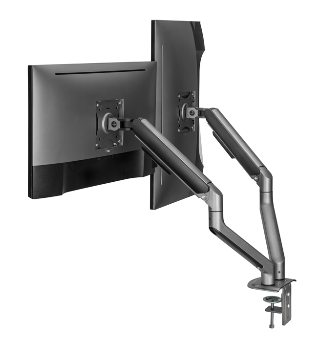 Brateck Dual Monitor Arm - Spring-Assisted Desk Mount Brateck