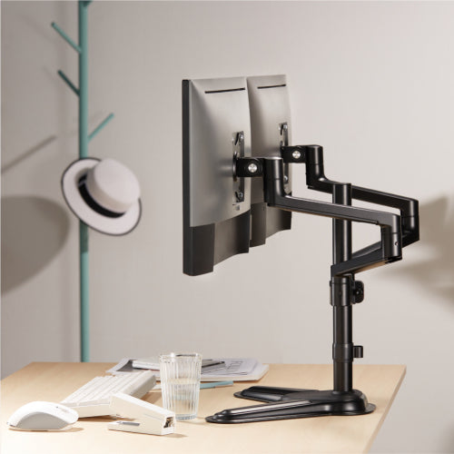 Brateck Dual Monitor Stand - Freestanding, 17-32 Screens, Black Brateck