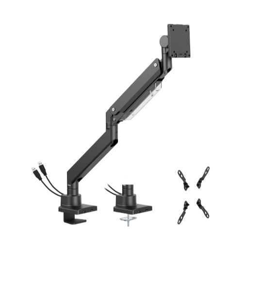 Brateck LDT80-C012UC Super Heavy-Duty Gas Spring Monitor Arm with USB-A and USB-C Ports For most 17' - LDT80-C012UC
