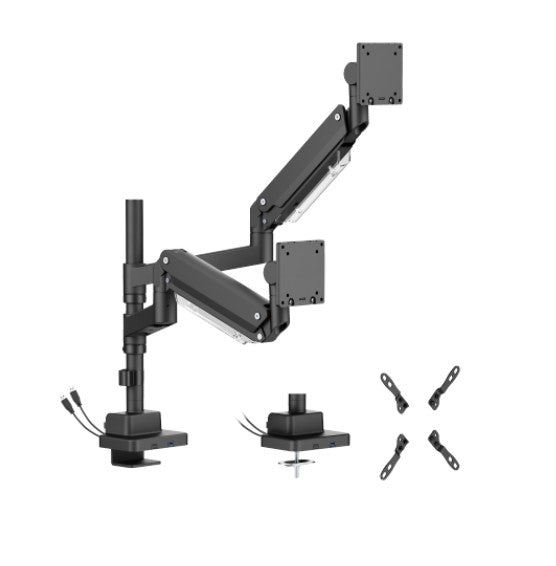 Brateck Heavy-Duty Dual Monitor Arm 24-57 | USB-C & USB-A Ports Brateck