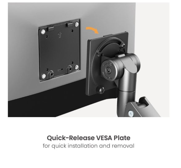 Brateck Heavy-Duty Dual Monitor Arm 24-57 | USB-C & USB-A Ports Brateck