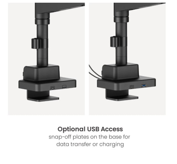Brateck Heavy-Duty Dual Monitor Arm 24-57 | USB-C & USB-A Ports Brateck