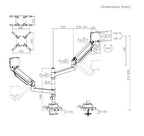 Brateck Heavy-Duty Dual Monitor Arm 24-57 | USB-C & USB-A Ports Brateck