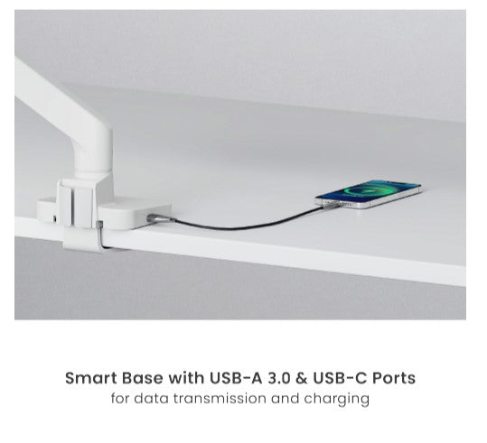 Brateck LDT81 Dual Gas Spring Monitor Arm w/ USB Ports (17-32) Brateck