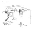 Brateck LDT81 Dual Gas Spring Monitor Arm w/ USB Ports (17-32) Brateck