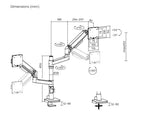 Brateck LDT81-C024P-B Heavy Duty Dual Gas Spring Monitor Arm 17-49 Brateck
