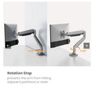 Brateck Heavy-Duty Gas Spring Single Monitor Arm - 17-45 Inch Brateck