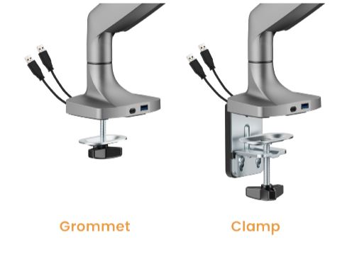 Brateck Heavy-Duty Single Monitor Arm with USB-C | 17-45 Screens Brateck