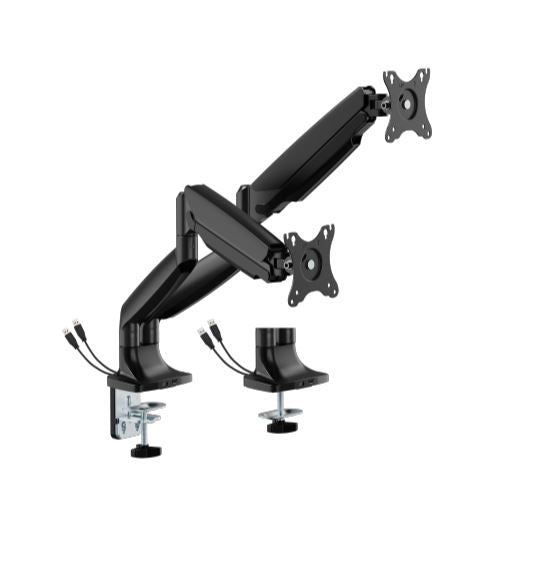 Brateck Heavy-Duty Dual Monitor Arm (17-35) with USB Ports - Gas Spring Brateck