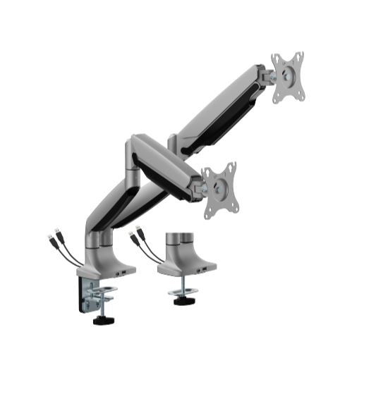 Brateck Dual Heavy-Duty Gas Spring Monitor Arm with USB (17-35) Brateck