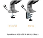 Brateck Dual Heavy-Duty Gas Spring Monitor Arm with USB (17-35) Brateck