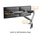 Brateck Dual Heavy-Duty Gas Spring Monitor Arm with USB (17-35) Brateck