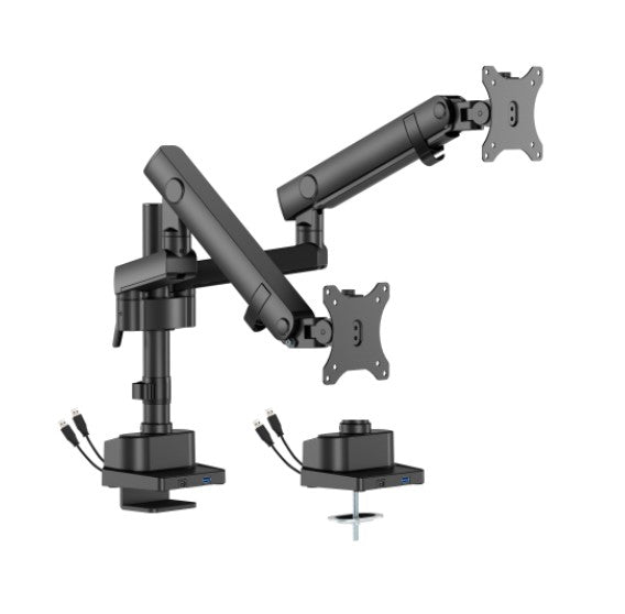 Brateck LDT84 Heavy-Duty Dual Monitor Arm | USB-C & USB-A Ports Brateck