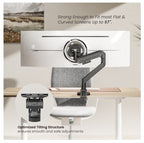 Brateck TITAN Heavy-Duty Gas Spring Monitor Arm for Large Screens, Black Brateck