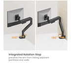 Brateck TITAN Heavy-Duty Gas Spring Monitor Arm for Large Screens, Black Brateck