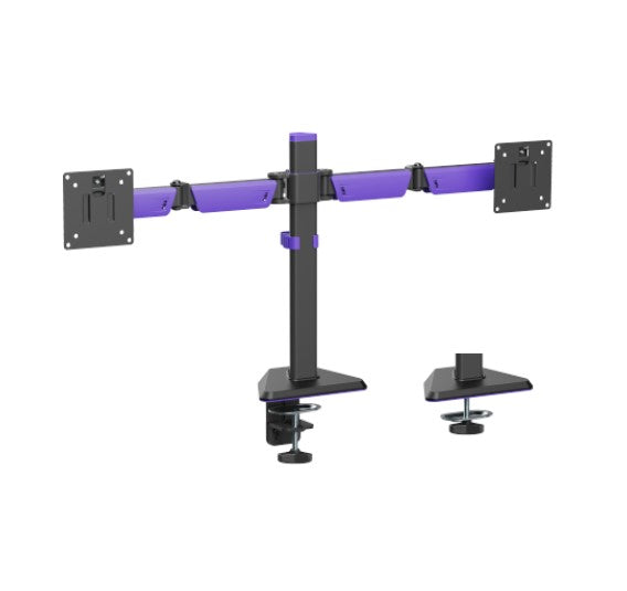 Brateck LDT89-C024 Matte Black Amethyst Articulating Gaming Dual Monitor Arm, Fit Screen Size: 17'-3 - LDT89-C024