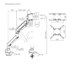 Brateck LDT92-C012-B Heavy-Duty Gas Spring Monitor Arm for Large Screens Brateck