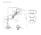 Brateck Heavy-Duty Gas Spring Monitor Arm - For Large & Ultrawide Screens Brateck