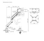 Brateck Heavy-Duty Monitor Arm for Large Screens w/ USB A & C Brateck