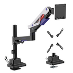 Brateck Atlas Neo Gaming Monitor Arm | USB Ports | 24-57 Monitors, Black & White Brateck