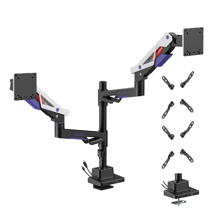 Brateck Atlas Neo Dual Gaming Monitor Arm with USB Hub (24-57) Brateck