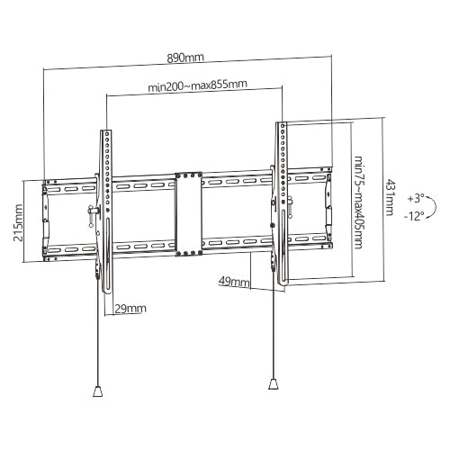 Heavy Duty Tilting TV Wall Mount for 43-90 TVs - Foldable & Secure Brateck