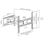 Full Motion Dual Arm TV Wall Mount for 70 Flat & Curved TVs Brateck