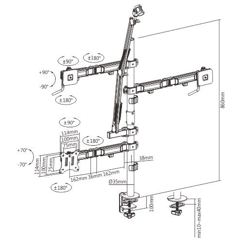 Brateck All-in-One Single Monitor Studio Desk Mount for Streaming & Work Brateck