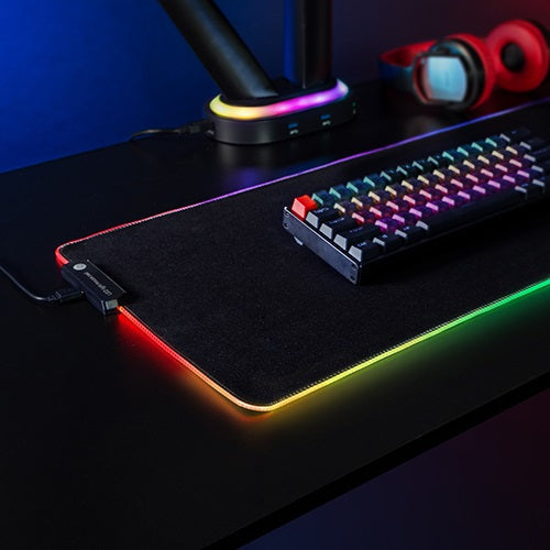 Brateck Large RGB Gaming Mouse Pad | LED Lights, Water-Resistant Brateck