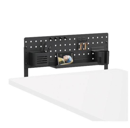 Brateck Black Desk Pegboard Organizer Kit - Space Saving Storage