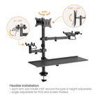 Brateck Dual Screen POS Monitor Arm & Keyboard Tray Brateck