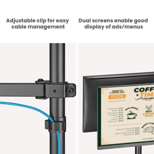Brateck Dual Screen POS Monitor Arm & Keyboard Tray Brateck