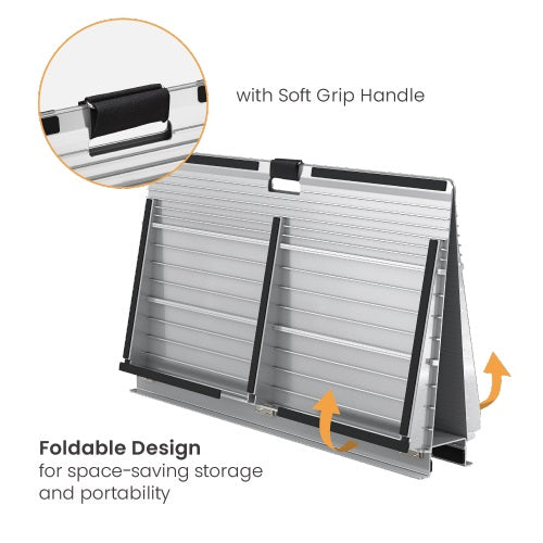 Portable Aluminum Folding Wheelchair Threshold Ramp