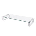 Ergonomic Glass Monitor Riser Stand - Clear Desk Organizer Brateck