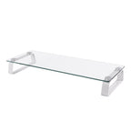 Ergonomic Glass Monitor Riser Stand - Clear Desk Organizer Brateck