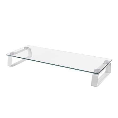Ergonomic Glass Monitor Riser Stand - Clear Desk Organizer Brateck