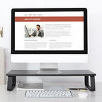 Black Particle Board Monitor Stand with Storage | Ergonomic Desk Riser Brateck