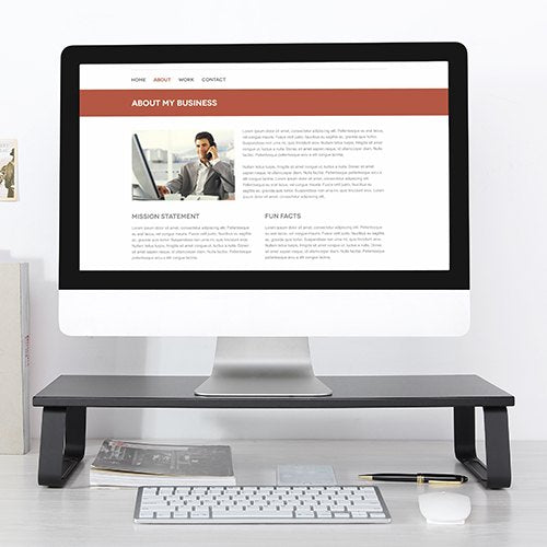 Black Particle Board Monitor Stand with Storage | Ergonomic Desk Riser Brateck