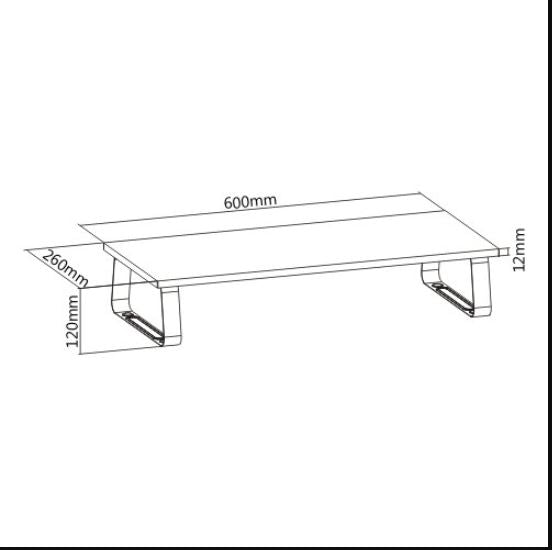 Black Particle Board Monitor Stand with Storage | Ergonomic Desk Riser Brateck