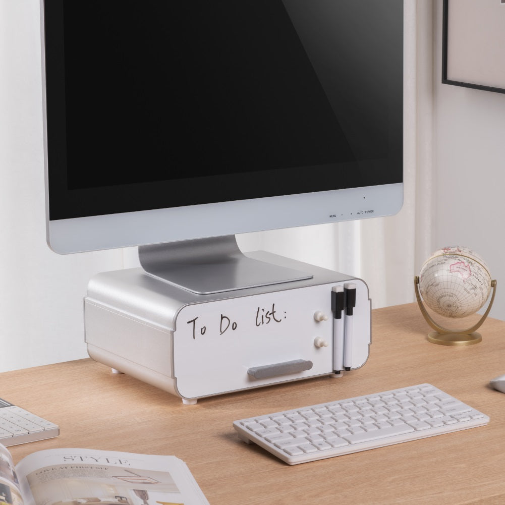 Brateck 3-in-1 Ergonomic Aluminum Monitor Riser | Laptop Stand | Desk Organizer Brateck