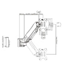 Brateck Slatwall Gas Spring Monitor Arm | Easy Adjust for 13-27 Screens Brateck
