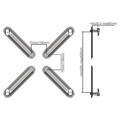Universal Non-VESA Monitor Mount Adapter for 13-27 inch Displays Brateck