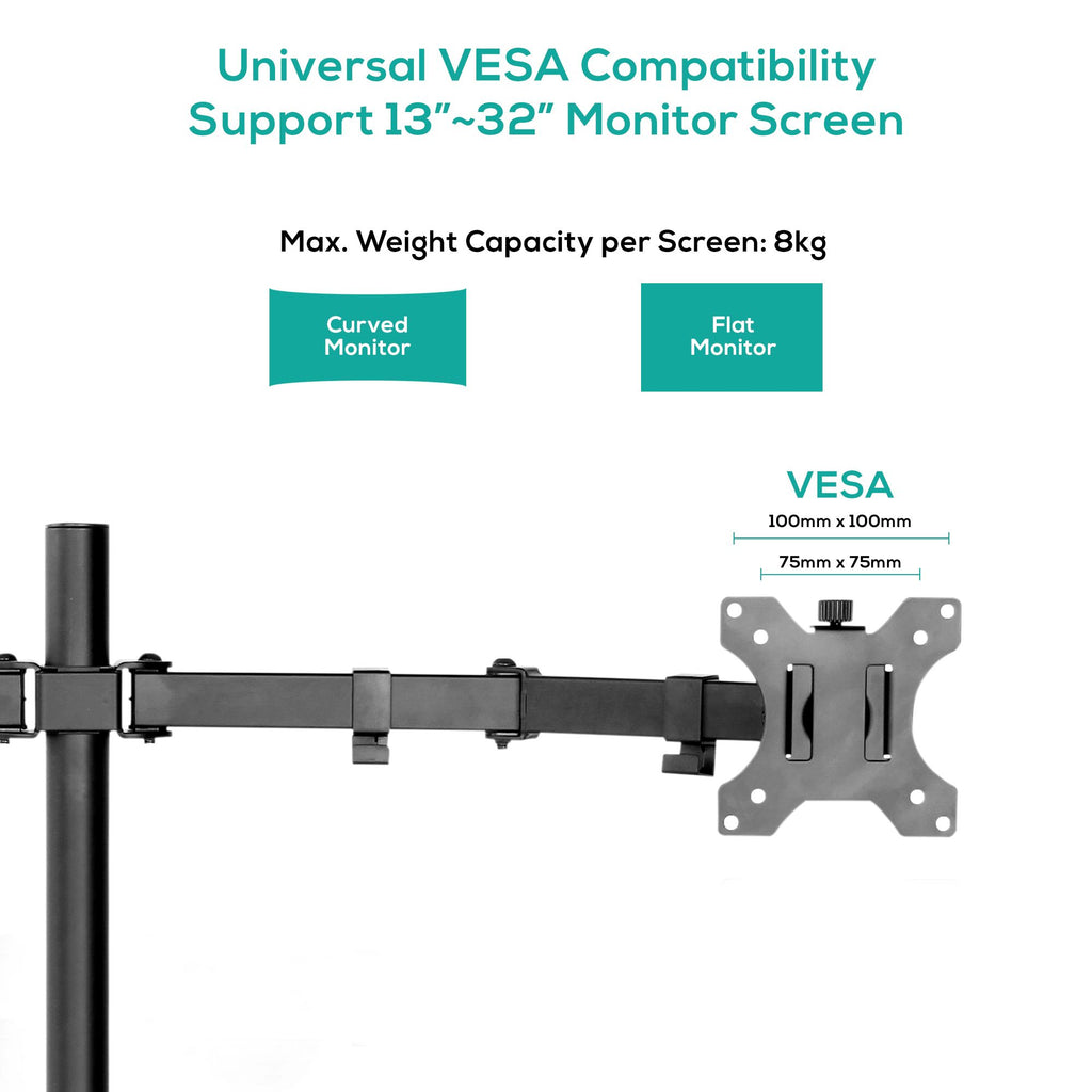 mbeat ErgoLife Dual Monitor Arm | Ergonomic VESA Desk Mount 